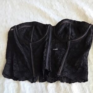Black Lace Bustier Top Goth Whimsigoth Romantic Y2K